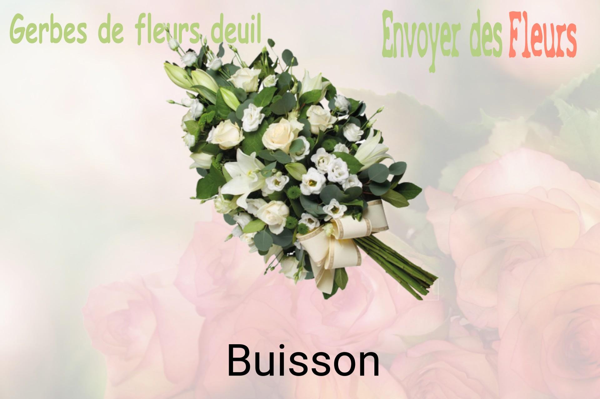 Gerbe de fleurs de deuil livrée à Buisson